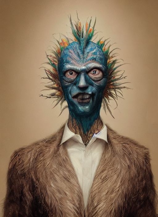 Hombre pájaro, generado con IA