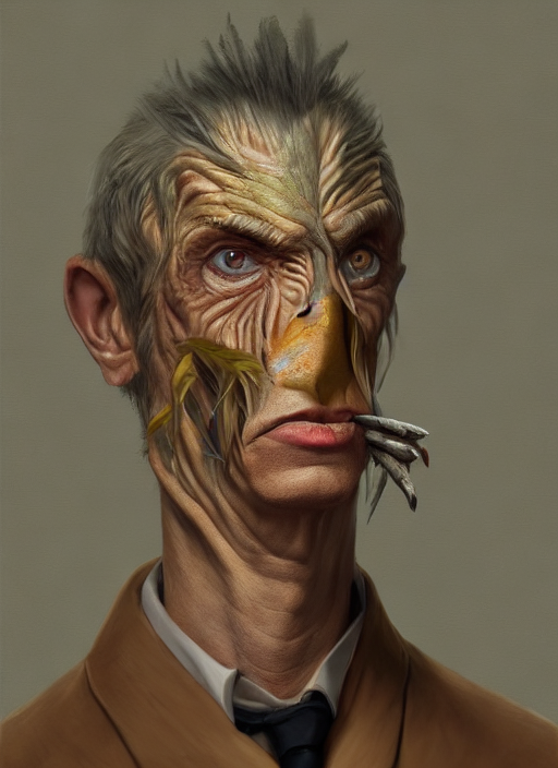 Hombre pájaro, generado con IA