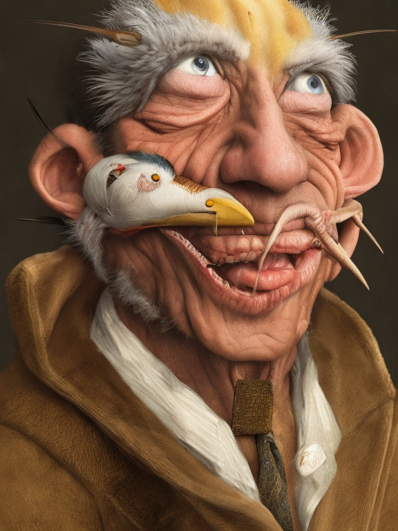 Hombre pájaro, generado con IA