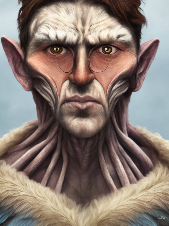 Hombre pájaro, generado con IA