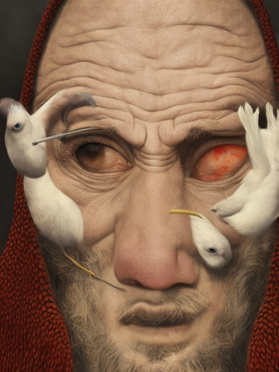 Hombre pájaro, generado con IA