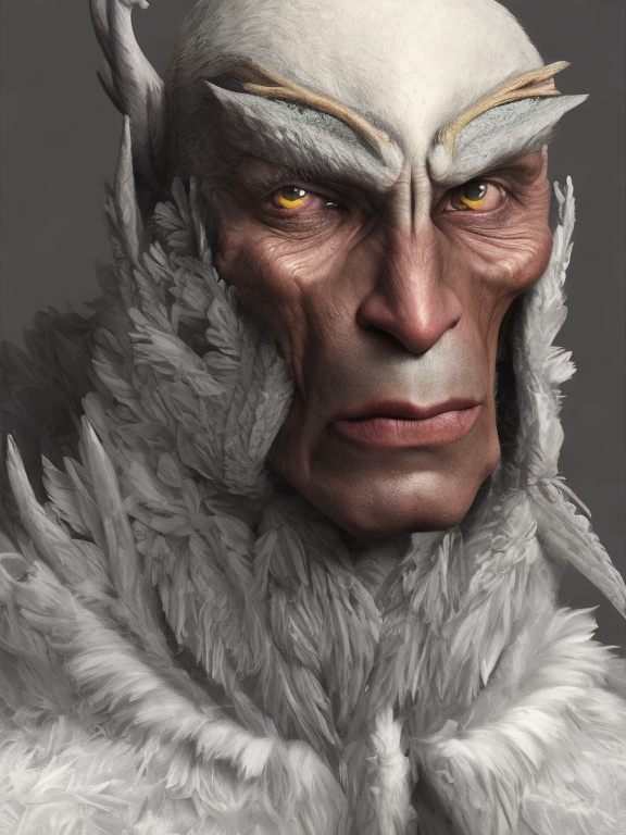 Hombre pájaro, generado con IA