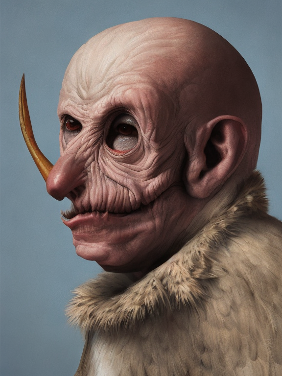 Hombre pájaro, generado con IA