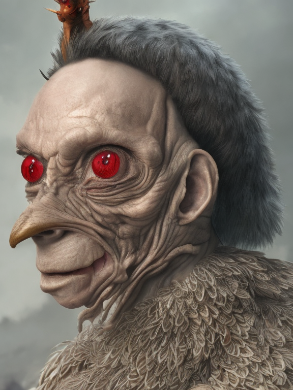 Hombre pájaro, generado con IA