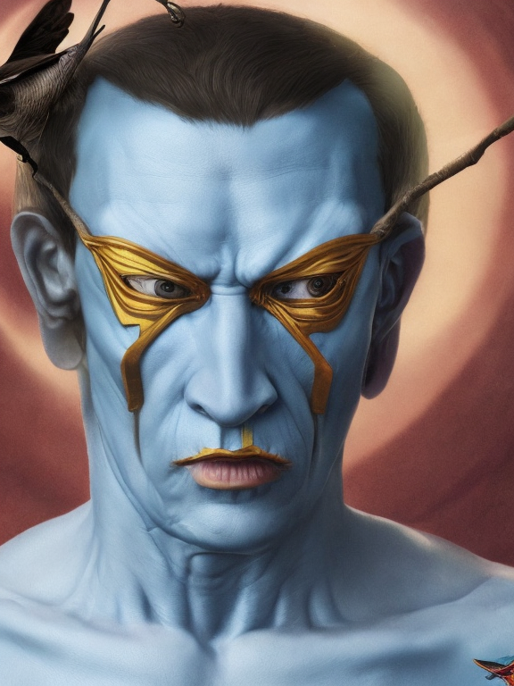 Hombre pájaro, generado con IA