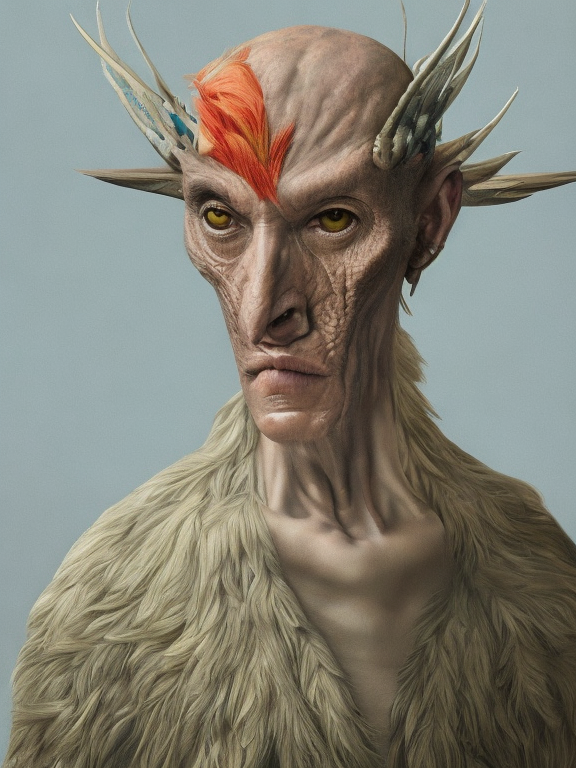 Hombre pájaro, generado con IA