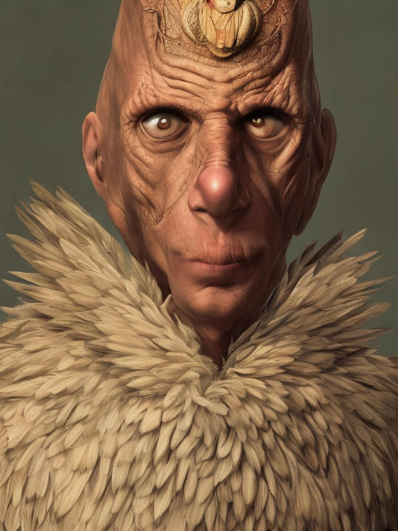 Hombre pájaro, generado con IA