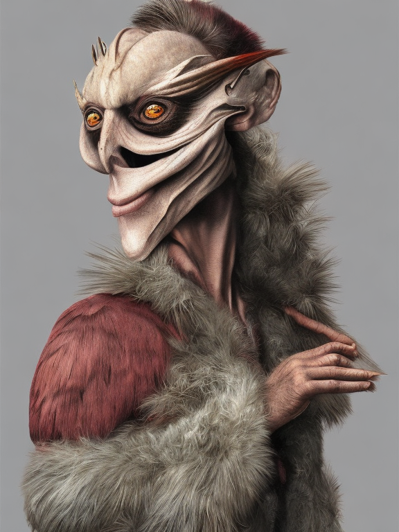 Hombre pájaro, generado con IA