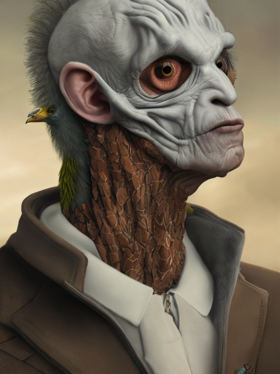 Hombre pájaro, generado con IA