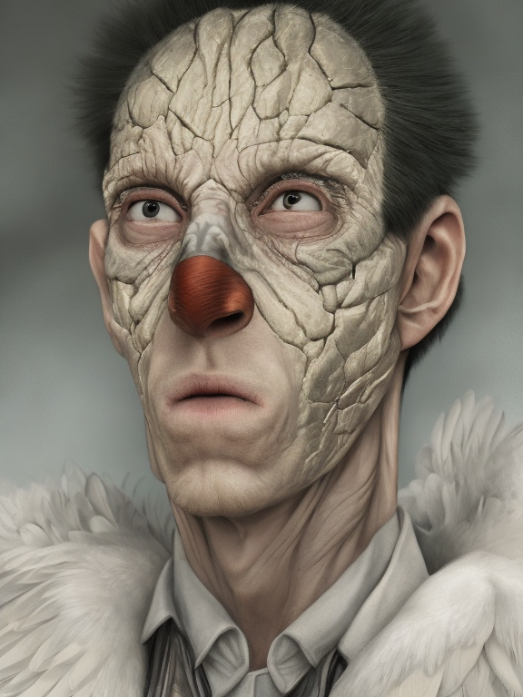 Hombre pájaro, generado con IA