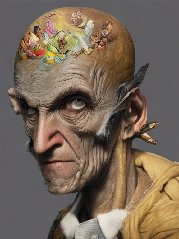 Hombre pájaro, generado con IA